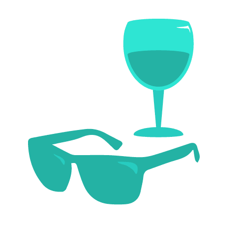 side glasses wine