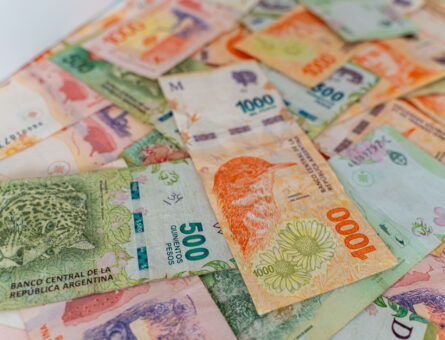 Close up view of the Argentina Peso bills, Argentina Currency, Argentina inflation